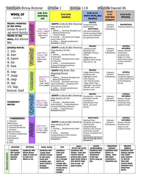 First Grade Lesson Plans