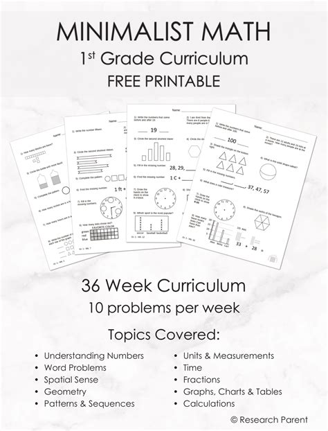First Grade Minimalist Math Curriculum Researchparent Com First Grade Com - First Grade Com