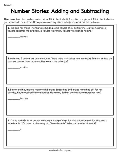 First Grade Number Stories Worksheets Worksheet Template Number Stories Worksheet - Number Stories Worksheet