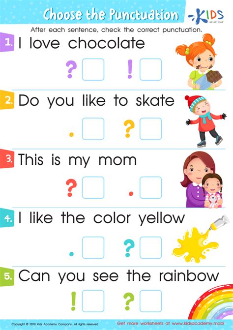 First Grade Punctuation Worksheets Kids Academy Punctuation Worksheets For First Grade - Punctuation Worksheets For First Grade