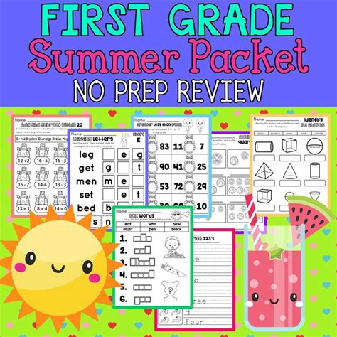 First Grade Readiness Summer Packet For Distance Learning Entering 1st Grade Summer Packet - Entering 1st Grade Summer Packet