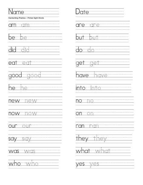 First Grade Sight Words Worksheets Tracing And Writing Sight Words First Grade Worksheets - Sight Words First Grade Worksheets