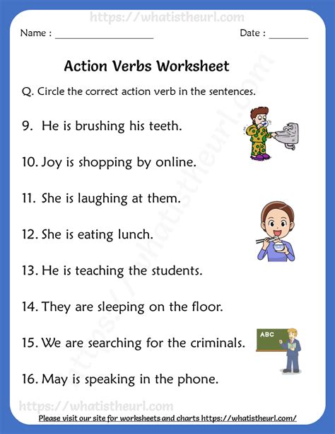 First Grade Verbs Worksheets For Grade 1 And Verbs Worksheets For 3rd Grade - Verbs Worksheets For 3rd Grade