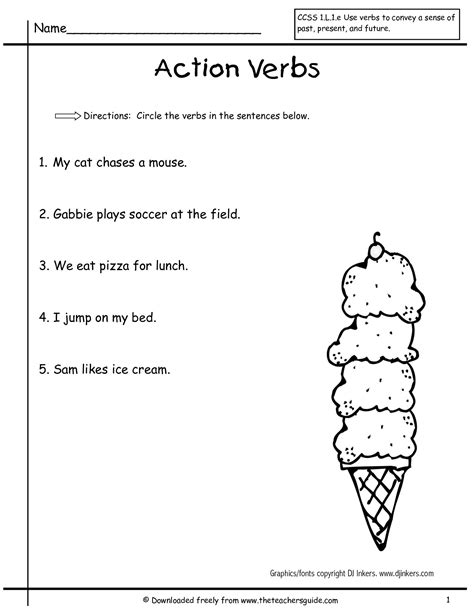 First Grade Verbs Worksheets Theworksheets Com Verbs Worksheets First Grade - Verbs Worksheets First Grade