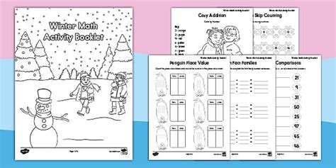 First Grade Winter Math Activity Booklet Twinkl Winter Math Worksheets First Grade - Winter Math Worksheets First Grade