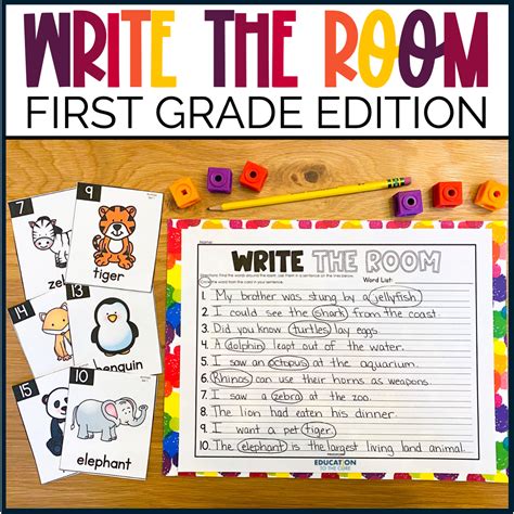 First Grade Write The Room Task Card Bundle Write The Room First Grade - Write The Room First Grade