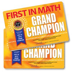 First In Math Grand Champion Sign Grand Math - Grand Math