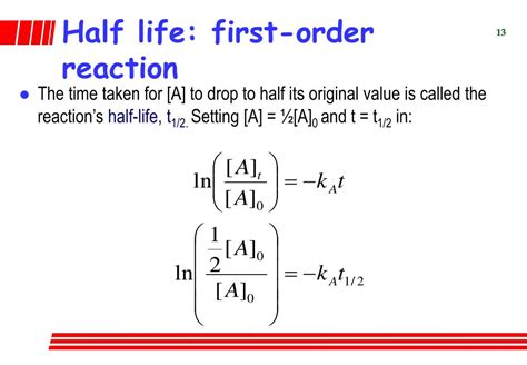 First Order Half Life Equation