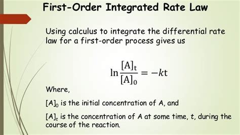 First Order Integrated Rate Law