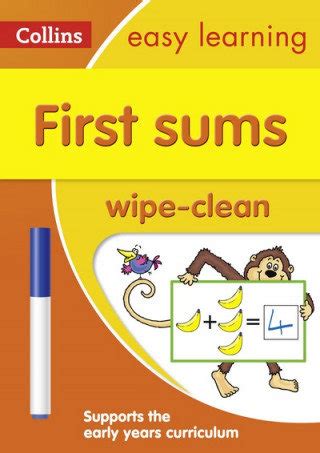 First Sums Age 3 5 Wipe Clean Activity Book Collins Easy Learning Preschool