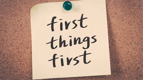 First Things First Meaning
