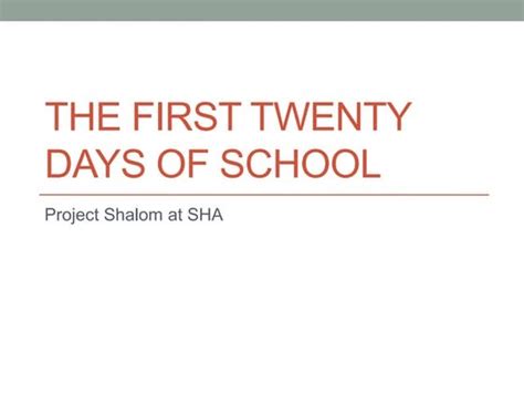 first twenty days of school elementary