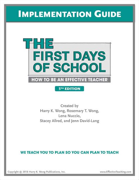 Download First Days Of School Implementation Guide 