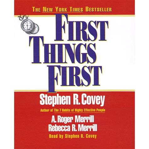 Full Download First Things First Audio Book Stephen R Covey 