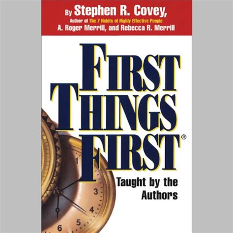 Full Download First Things First Audio Book Stephen R Covey 