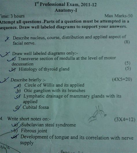 Read First Year Mbbs Anatomy Question Papers 