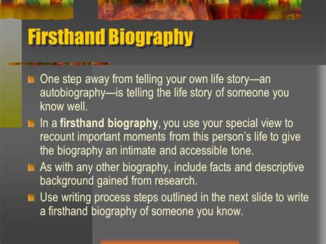 firsthand biography examples