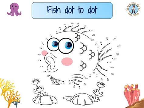 Fish Dot To Dot Treasure Hunt 4 Kids Dot To Dot Fish - Dot To Dot Fish