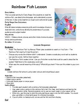 Fish Lesson Plans For Kindergarten   Rainbow Fish Lesson Plan Teacher Org - Fish Lesson Plans For Kindergarten