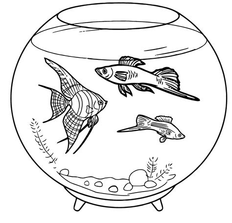Fish Tank Coloring Coloring Pages Coloring Page Fish Tank - Coloring Page Fish Tank