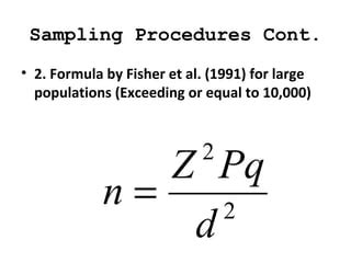Fisher Et Al Sample Size Formula