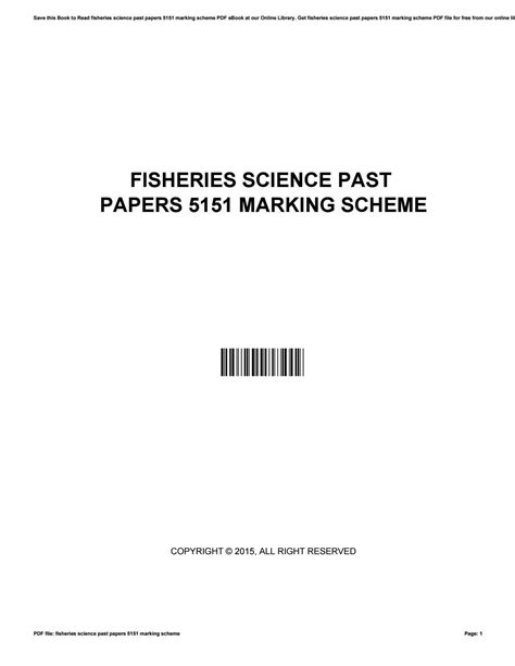 Read Fisheries Science 5151 Past Paper 2012 