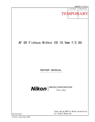 Full Download Fisheye Nikkor Repair Manual 