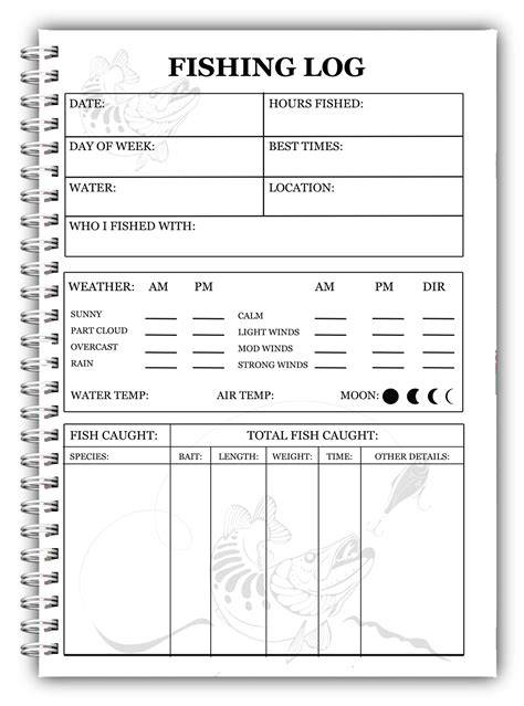 fishing log book fish log book fishing lover gift