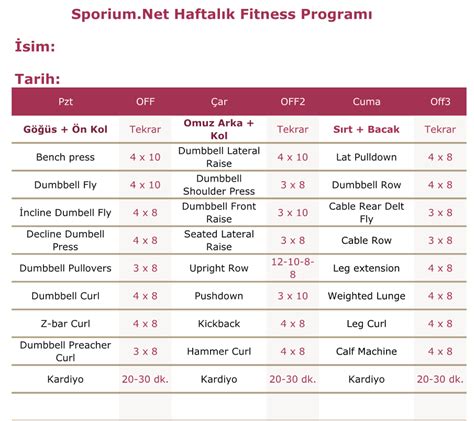 Fitness Programı Erkek
