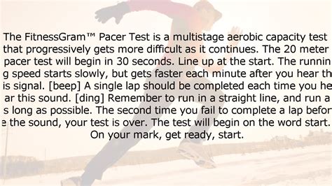 Fitnessgram Pacer Test Script