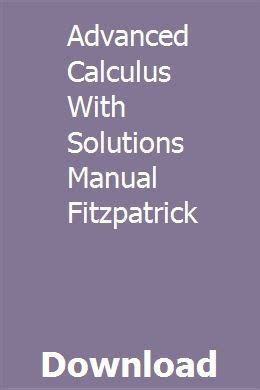 Fitzpatrick Advanced Calculus Solutions