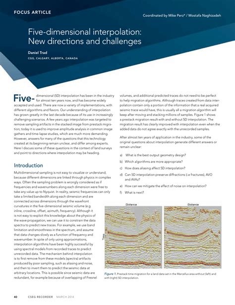 Five Dimensional Interpolation New Directions And Challenges