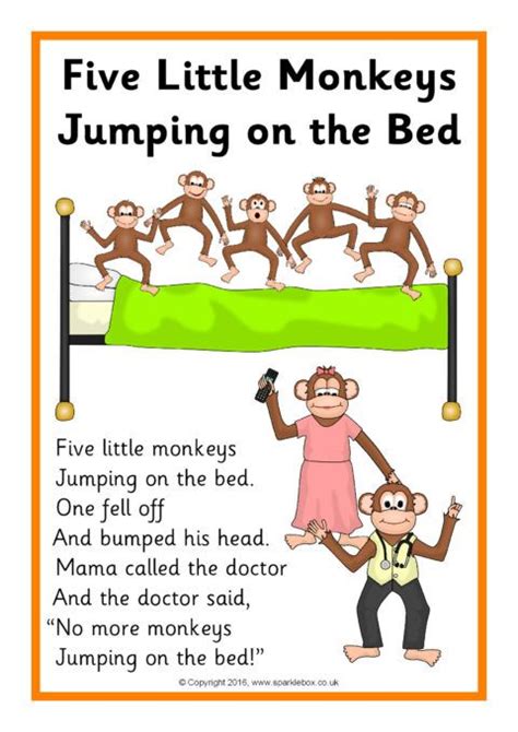 Five Little Monkeys Nursery Rhymes Poem Five Little Monkeys - Poem Five Little Monkeys