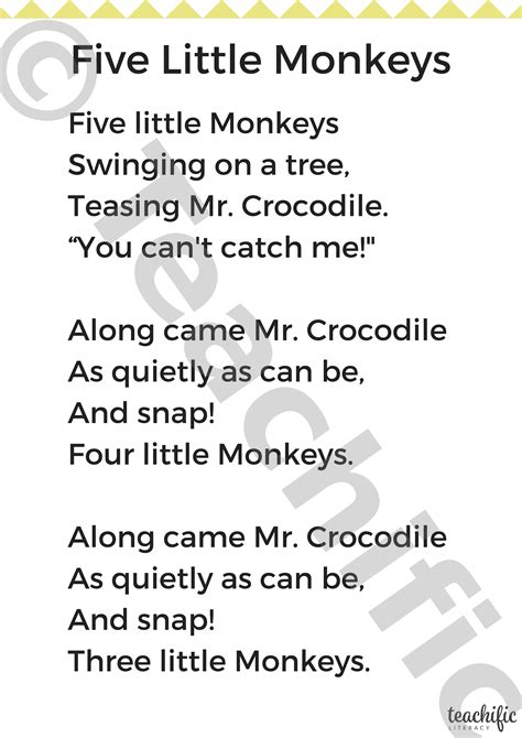 Five Little Monkeys Wikipedia Poem Five Little Monkeys - Poem Five Little Monkeys