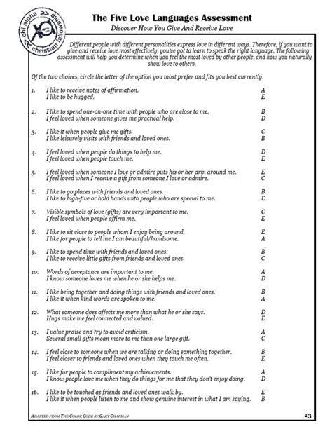 Five Love Languages Assessment