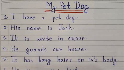 Five Sentences About My Pet Dog Archives Write 5 Sentences About Dog - 5 Sentences About Dog