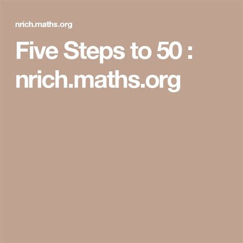 Five Steps To 50 Nrich Backward Counting 100 To 50 - Backward Counting 100 To 50