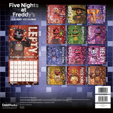 Full Download Five Nights At Freddys 2018 Mini Wall Calendar 