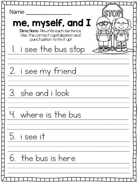 Fix It Up Sentences Set 1 Sentence Editing Editing Worksheet For First Grade - Editing Worksheet For First Grade