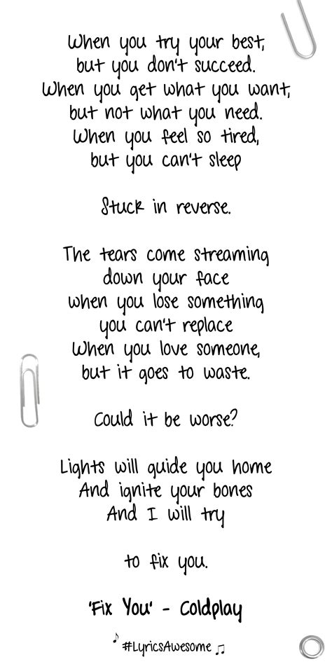 Fix You Letra