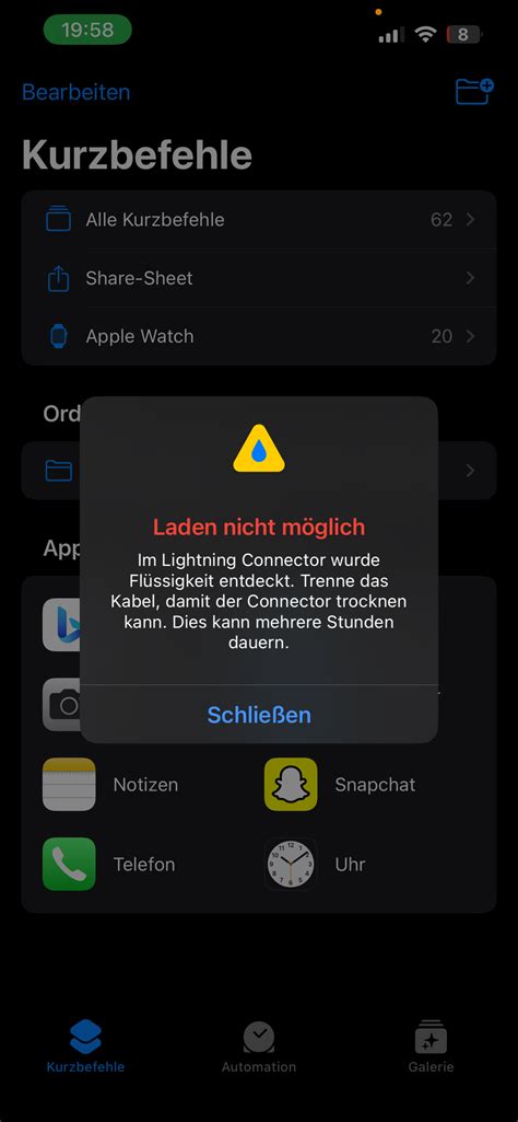 flüssigkeit im lightning connector gutefrage