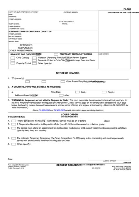 Fl 300 Request For Order Ceb