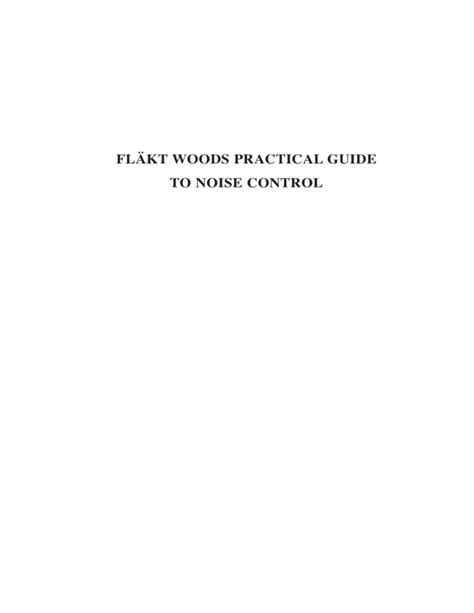Fl Kt Woods Practical Guide To Noise Control