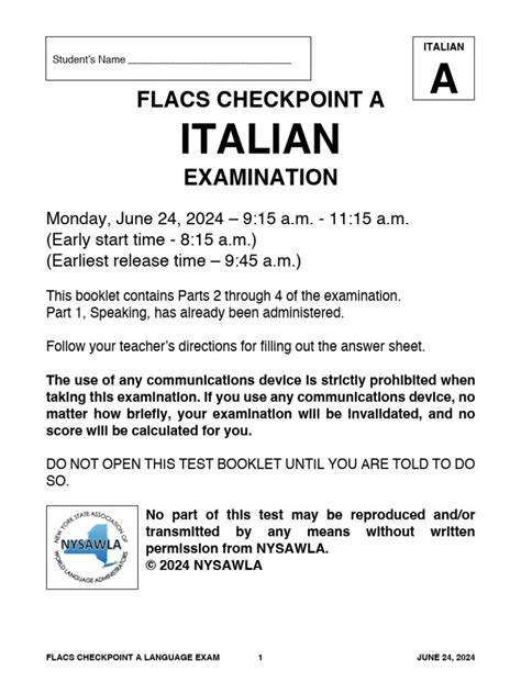 flac italian exam