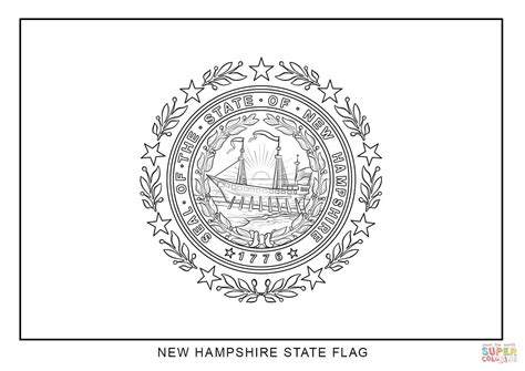 Flag Of New Hampshire Coloring Page New Hampshire Coloring Page - New Hampshire Coloring Page