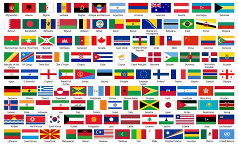 flags of the world by continent
