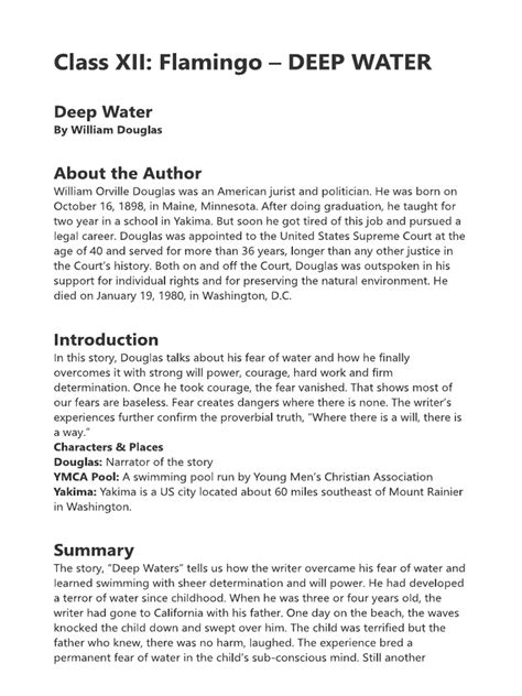 Flamingo Deep Water Text Question Answer