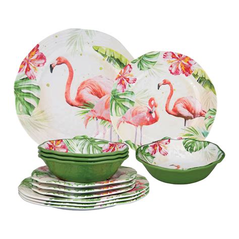 flamingo dinner set