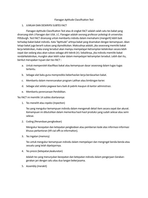 Flanagan Exam Samples