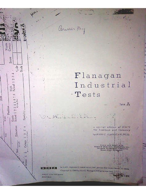 Flanagan Industrial Test Sample